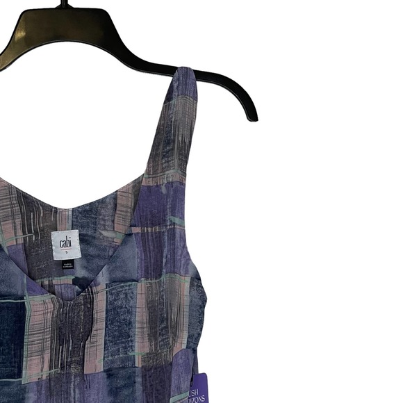 CAbi Quiz Plaid Painted Top Sleeveless Women Small V-Neck‎ Adjustable Strap NWT - Picture 5 of 9